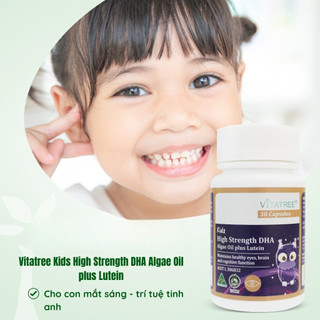 DHA Tảo Biển Cho Bé Vitatree Kids High Strength DHA Algae Oil + Lutein – Hỗ Trợ Phát Triển Não Bộ & Thị Giác