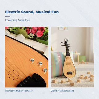 Mô phỏng Điện Tử Pipa Trẻ Em Giáo Dục Trung Quốc Lute Guitar Có Thể Chơi Đồ Chơi