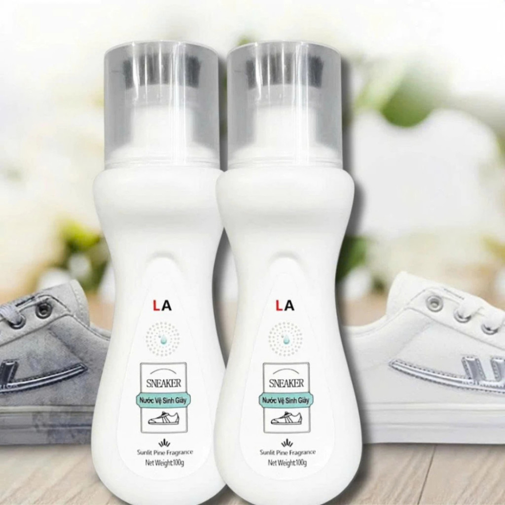 Chai Vệ Sinh Giày Dép LA 100ml – Nước Tẩy Trắng, Làm Sạch Giày,Khử Mùi Dài Lâu, Không Cần Giặt