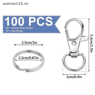 SRVN 100 Chiếc Móc Khóa Kẹp Móc Xoay Khóa Dây Chụp Móc Tôm Hùm Móng Vuốt Khóa, Móc Khóa DIY Trang Sức Thủ Công.