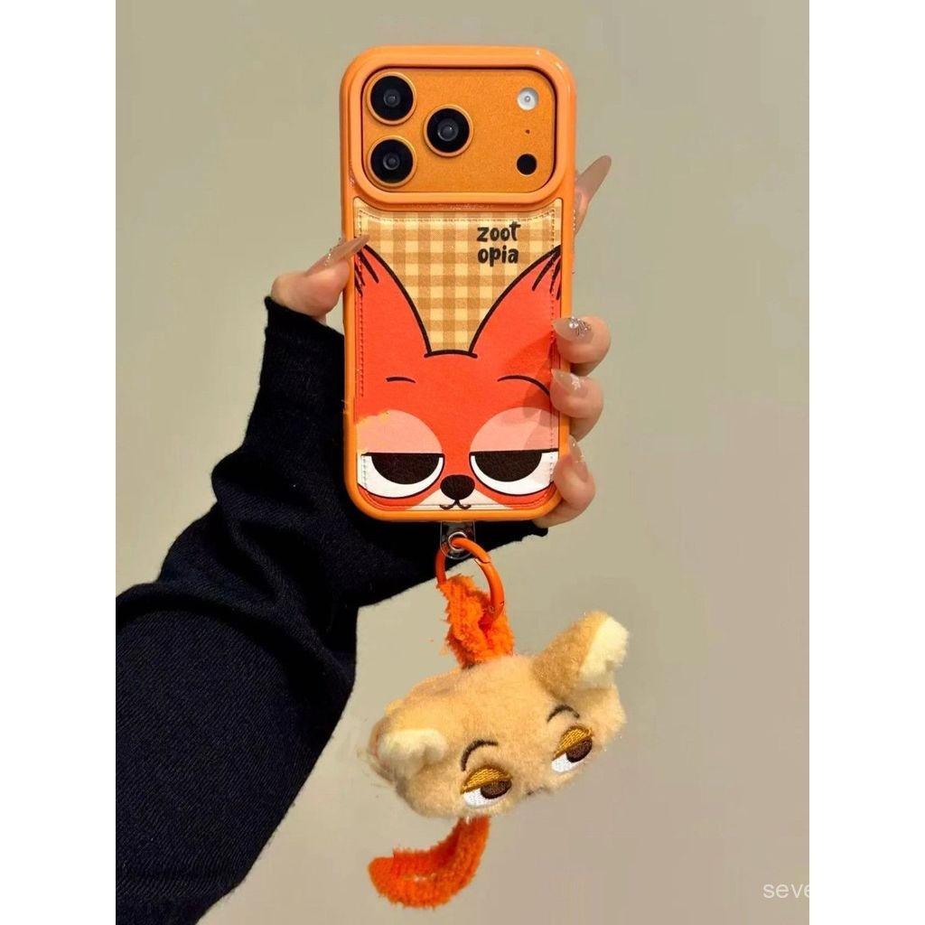Ốp Điện Thoại Thích Hợp Cho iPhone X XS XR XSMAX 11 12 13 14 15 16 17 Pro max Plus Air Phiên Bản Q Dễ Thương Kẻ Sọc Mặt Lớn Judy Nick Chain Vỏ Bảo Vệ Chống Sốc Chống Sốc Bao Gồm Tất Cả ZNAK