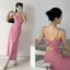đầm nữ body dáng dài đen trễ vai lụa cao cấp tiệc cưới pháp xinh đầm tiệc cưới dạ hội sang chảnh sexy big size