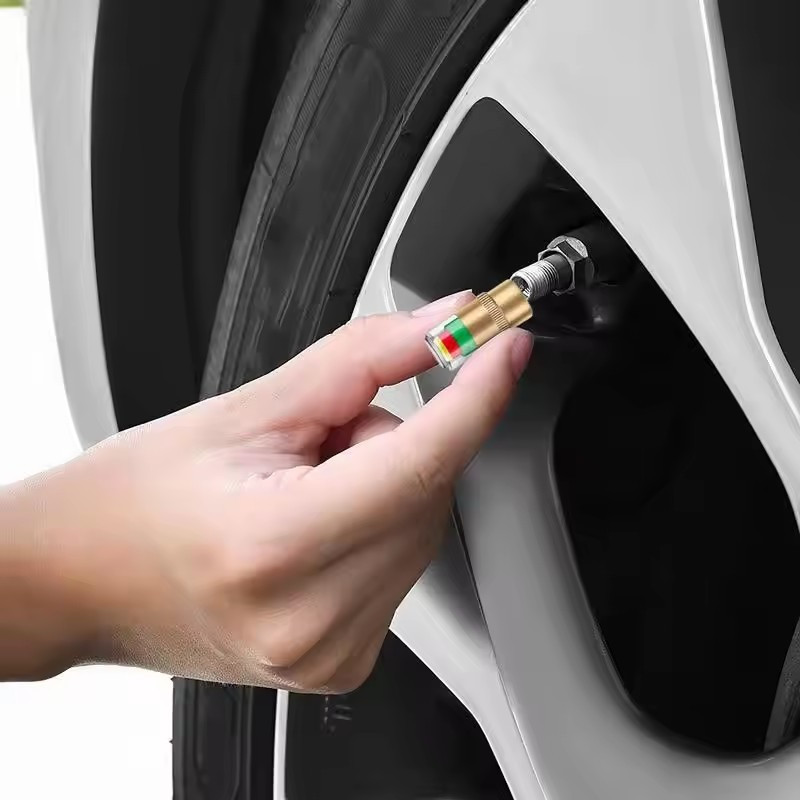 1 / 4 Cái Nắp van giám sát áp suất bánh xe đa năng / Đèn báo áp suất lốp xe máy