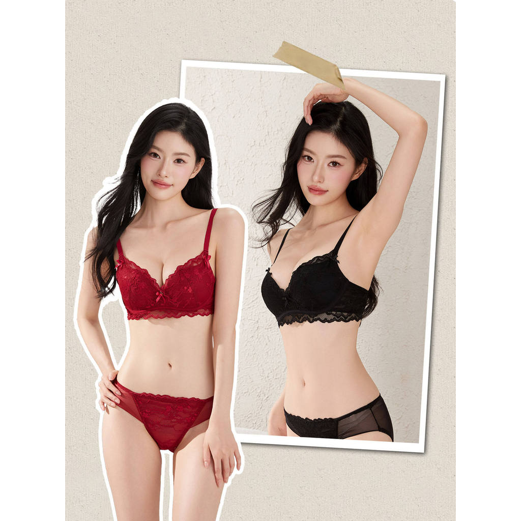 Quần lót ren gợi cảm cho nữ Áo ngực nhỏ nâng ngực không dây