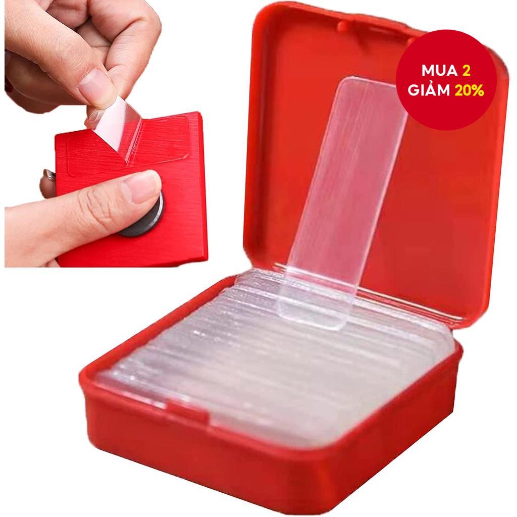 Hộp 60 Băng Bóng Dính Hai Mặt Trong Suốt Có Thể Tháo Rời, Chống Thấm Nước Đa Năng, Có Thể Giặt Được, Có Thể Tái Sử Dụng Dải Tường Dính Mạnh