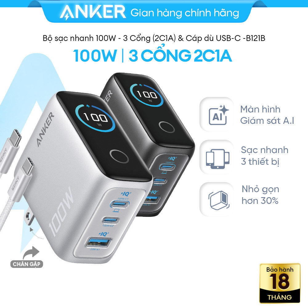 Bộ sạc Anker 100W B121B