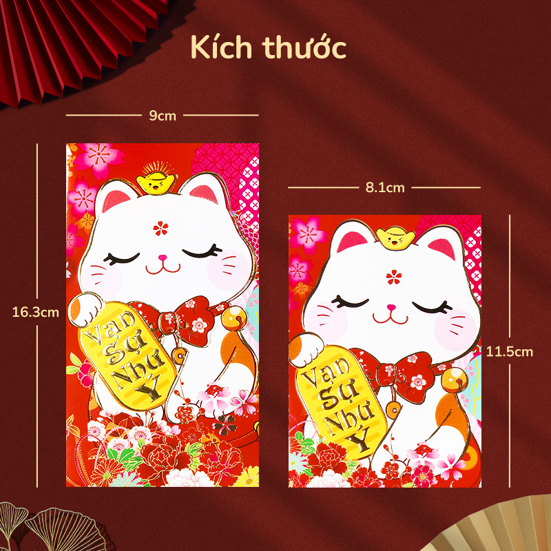 Bao lì xì bê tráp cưới dễ thương - Combo 36 cái size lớn, thiết kế sang trọng, tươi sáng dùng cho cưới hỏi và Tết 2026