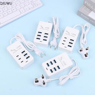 QIUWU EU UK Cắm 6 Cổng 35W Sạc USB PD Để Bàn Sạc Nguồn Cho Văn Phòng Gia Đình, Trường Học Du Lịch.