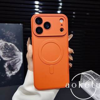 Thích hợp cho vỏ điện thoại Apple 17 Pro màu cam iPhone 17 Promax da nhạy cảm mạnh từ tính iPhone 16 Pro chống rơi bao gồm tất cả các bộ phim ống kính Vỏ bảo vệ 15 / 1