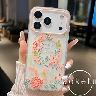Thích hợp cho vỏ điện thoại iPhone 17, iPhone 16 Pro mờ, 17promax hút từ tính, 15promax bán trong suốt, 13 / 14 / 15 hoa trọn gói chống rơi
