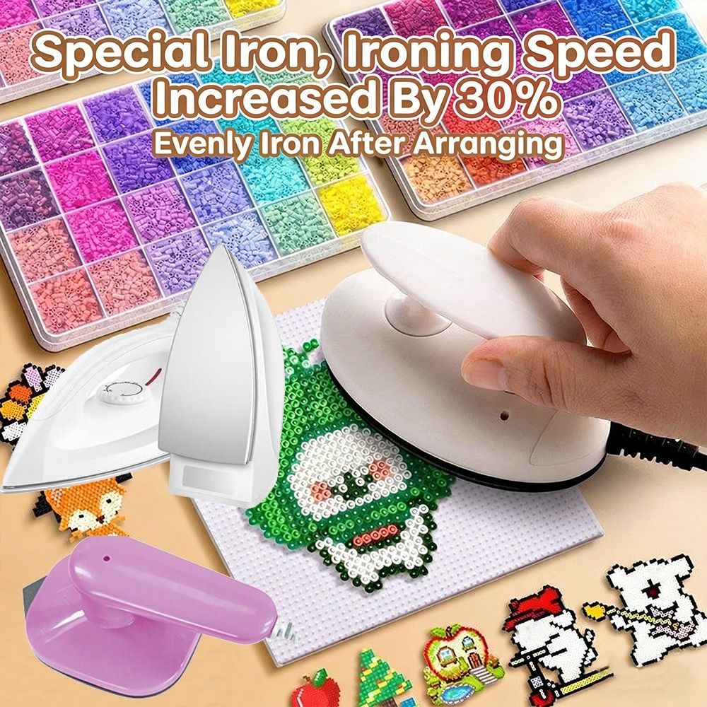 JVSUB Công cụ collage hạt nhựa, DIY Crafting với hạt nhựa mini, máy là điện di động cho giáo dục và chơi