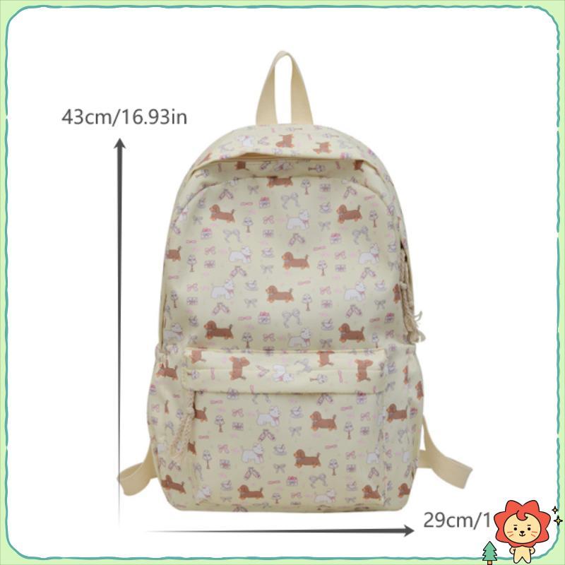 [Jielus] Ba lô phong cách đại học in hình dễ thương dành cho chó con Dachshund Ba lô học sinh Túi du lịch dung tích lớn di động Túi xách nữ tính Quà tặng sinh nhật