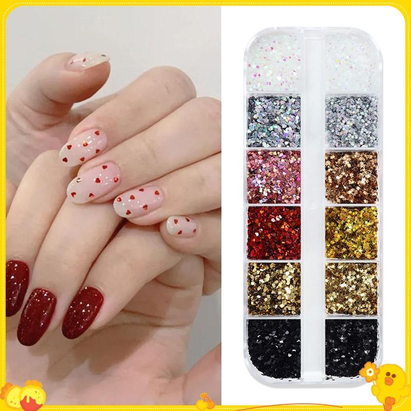 [Gengli] 1mm Ngôi Sao Lấp Lánh Móng Tay Lấp Lánh Tình Yêu Lấp Lánh Trang Trí Móng Tay Thiết Kế Salon Móng Tay Phụ Kiện Dễ Thương DIY Nail Art Design