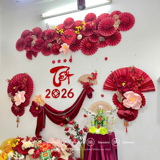 Set Nguyên liệu Trang Trí Tết Tân Xuân Như Ý Tặng kèm keodán-Decor nhà cửa, quán cà phê, lớp học DIY ANGIHOME