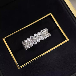 Châu Âu Mỹ ins Phong Cách Mới Zircon Full Kim Cương Hàng Nhẫn Nữ