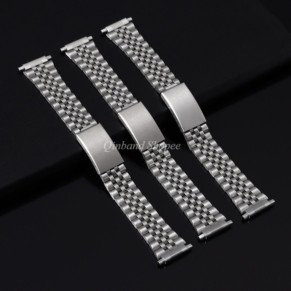 Dây đeo đồng hồ bằng thép không gỉ Jubilee 17 / 18 / 19 / 20 / 21 / 22 / 23mm – 5 hạt Vòng đeo tay đồng hồ có thể điều chỉnh đàn hồi mở rộng Dây đeo đồng hồ cho nam nữ