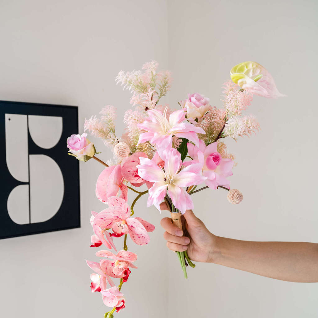 hoa giả trang trí nhà cửa hoa diên vĩ pu cao cấp decor phòng khách sang trọng bộ hoa nghệ thuật đặt bàn ăn phối sẵn đẹp giá rẻ