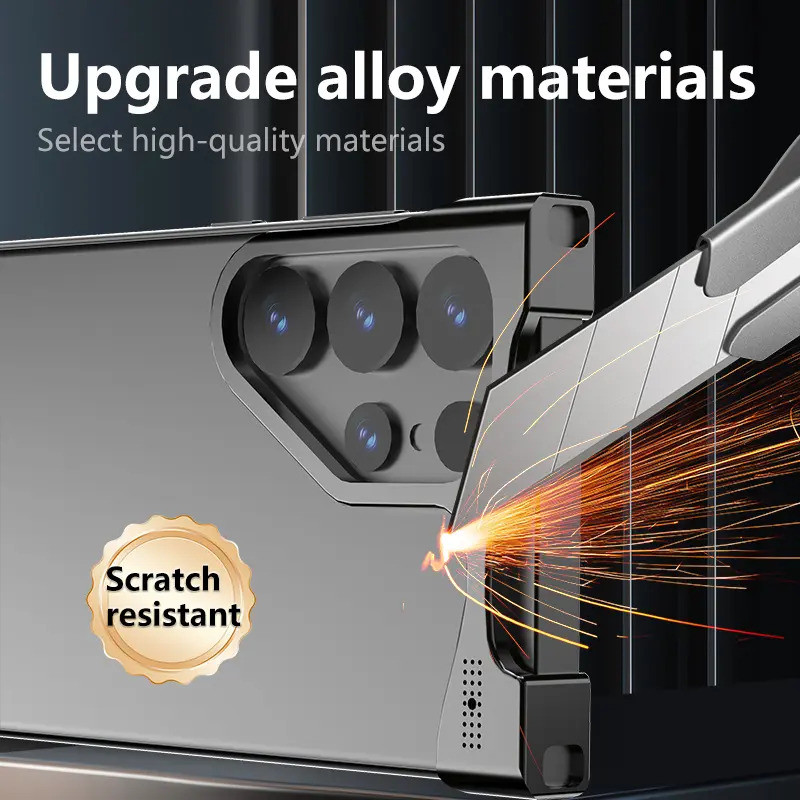 Ốp hợp kim nhôm thời trang cho Samsung Galaxy S25/S24/S23/S22 Ultra, vỏ kim loại dầu thơm, bảo vệ điện thoại