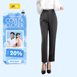 Quần Âu Nữ Yody cạp liền quần dài dáng baggy sang trọng thoải mái mềm mại QAN6226
