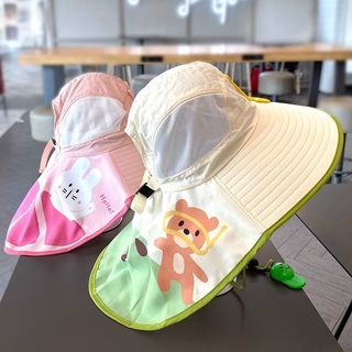 Mũ chống nắng cho bé – mũ rộng vành có khăn che cổ thoáng khí đi biển chống tia UV mùa hè