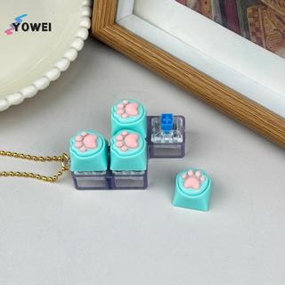 YOWEI 1 Cái Squishy Fidget Móc Khóa Silicon Dễ Thương Chân Mèo Bàn Phím Keycap Giảm Căng Thẳng Fidget Đồ Chơi Không Có Quà Tặng Nhẹ Cho Người Lớn Trẻ Em VN