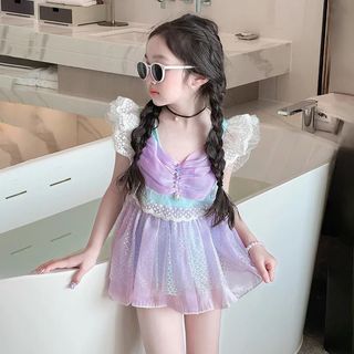 Đồ bơi nàng tiên cá cho bé gái - váy bơi liền thân siêu xinh phong cách công chúa đi biển hồ bơi