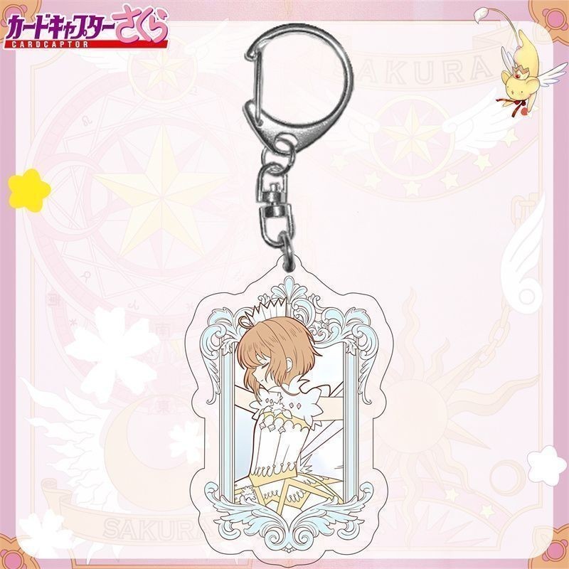 Thẻ Captor Sakura Anime Móc Khóa Ri Syaoran Tomoyo Daidouji Acrylic Móc Chìa Khóa Người Phụ Nữ Hoạt Hình Hàng Kawaii Túi
