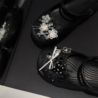 Giày Quyến Rũ 1 Bộ Ballet Flats Mary Jane Giày Trang Trí Đường Hầm Gió Hang Hoa Ống Hạt Nơ Khóa Phong Cách Thơm