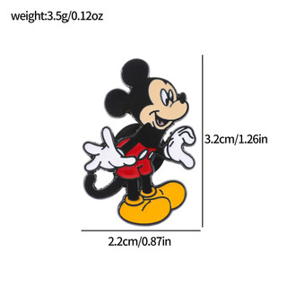 2 Cái / bộ Dễ Thương Mickey & Minnie Kim Loại Men Chân Hợp Kim Huy Hiệu Ba Lô Trâm Cài