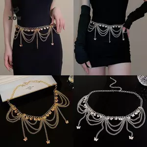Dây Thắt Lưng Nữ Kim Loại Thiết Kế Bướm Bụng Trang Trí Thời Trang