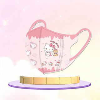Khẩu trang 3D cho trẻ em với họa tiết Kuromi Sanrio hình gấu bông màu hồng, thiết kế thời trang phù hợp từ 4 đến 12 tuổi