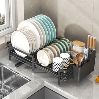 Kệ Đựng Chén Cốc Đa Năng Cho Bếp Kệ đựng bát đĩa có lỗ thoát nước Chén Cốc Thả Rau