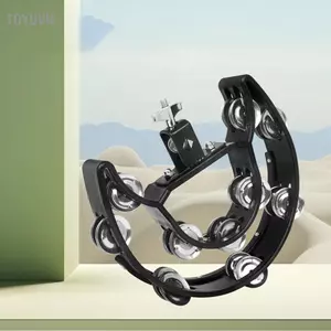 Toyuvn Tambourine cầm tay nhỏ nhẹ Hàng đôi nhẹ nhàng Jingles ABS Kẹp ngón tay Âm nhạc cho các bữa tiệc
