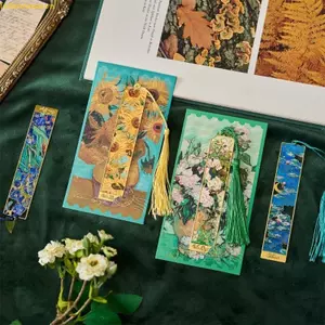 Fol Tranh Sơn Dầu Kim Loại Dấu Trang Với Tua Rua Rỗng Tranh Hoa Bút Đánh Dấu Trang Sách Chia Cho Người Yêu Sách Teac
