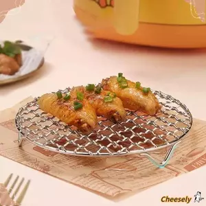Lưới tản nhiệt CHEESELY, Giá nồi chiên không khí có thể xếp chồng lên nhau bằng thép không gỉ, Vòng bền có chân Giá nướng bằng hơi nước tại nhà Bếp Nồi hấp lò nướng