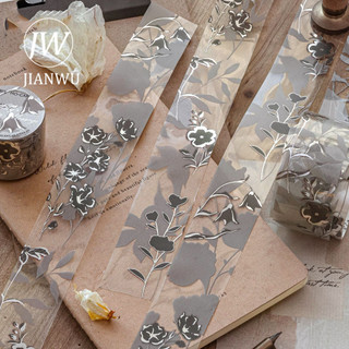 JIANWU Mọi Thứ Im Lặng Như Một Bí Ẩn Series Vintage Cây Hoa Phong Cảnh Chất Liệu Cắt Băng Sáng Tạo Tạp Chí Văn Phòng Phẩm