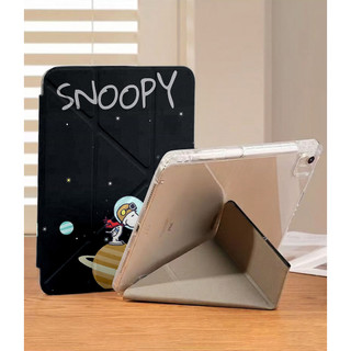 Snoopy astronaut Ốp bảo vệ gập chữ Y cho iPad cho Air 4/5/6/7/8 M3 M5 iPad Gen 11 A16, Pro 11 M4  Chống sốc