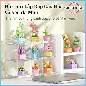 【SKISOPGO】Đồ Chơi Lắp Ráp Cây Hoa Và Sen đá Mini,Full Set Hoa 12 Bông,Ghép Mô Hình Chậu Cây,Quà Tặng Sinh Nhật