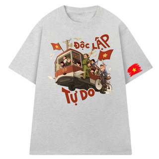 Áo thun Độc Lập Tự Do Ấm No Hạnh Phúc áo phông Việt Nam yêu nước form rộng tay lỡ chất thun mềm mịn