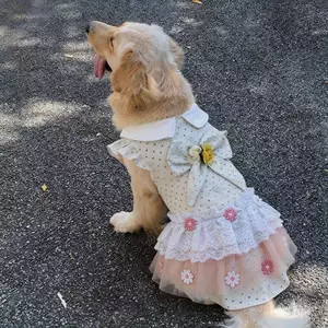 【Ready Stock】 2026 Pet Large, Medium and Small Dogs New Dog Cute Dress Clothes Golden Retriever Labrador Shooting Skirt 0gT6