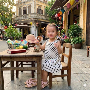 Váy Bé Gái Sát Nách Chất Thô Cotton Thoáng Mát Họa Tiết Bướm/Chấm Bi Xinh Xắn 4-13kg