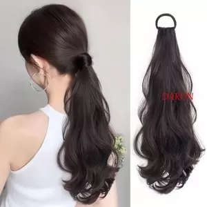 Tóc giả tổng hợp DARON Đuôi ngựa, Sức sống với dây cao su Tóc đuôi ngựa gợn sóng dài, Dây buộc tóc có độ đàn hồi cao nhẹ nhàng chịu nhiệt ngọt ngào