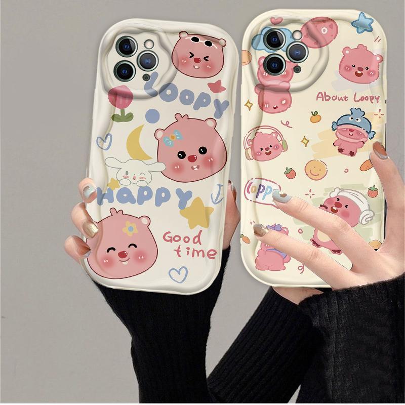 Thích Hợp Cho iPhone 17 16 15 14 13 12 11 Pro Max Plus 17 AIR 3D Wave Soft TPU Hoạt Hình Dễ Thương Loopy Vỏ Điện Thoại Chống Sốc