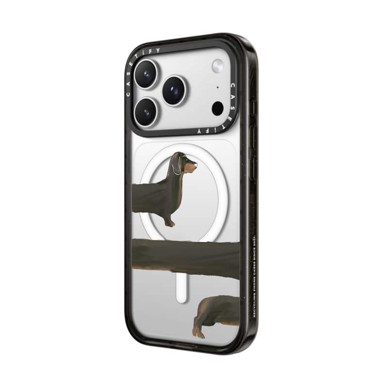 CASECASE X Dachshund Loop Case Đen / Xanh da trời / Hồng Bộ sưu tập kẹo Fizz Màu sắc Rõ ràng Cứng Từ tính Vỏ tác động cho Apple IPhone 13 14 15 16 17Pro Max Plus Có hộp