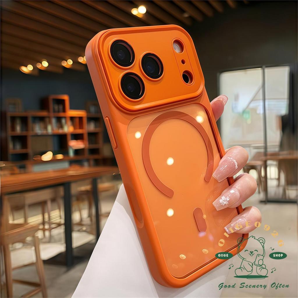 【 Ốp lưng iPhone17 】 Ốp điện thoại acrylic từ tính chống rơi iPhone17 Pro Max 16 15 14 13 12 cho vỏ iPhone Vỏ mềm silicon TPU chống sốc