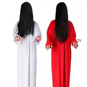 DARON Nữ Ma Trang Phục, Trắng Đỏ Sadako Trang Phục Halloween, Kinh Dị Sáng Tạo Khủng Bố Hóa Trang Đáng Sợ Quần Áo Hiệu Suất Phù Hợp Với