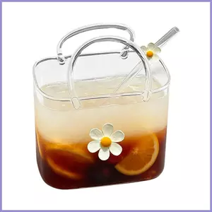 Ví Uống Thủy Tinh 770ml Túi Xách Hình Cốc Rượu Trong Suốt Có Ống Hút Ví Thủy Tinh Bình Cho Nước Trái Cây Trà mueadsyvn