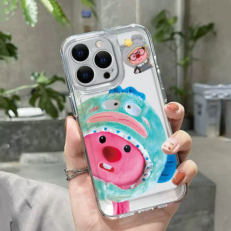 Ốp lưng iPhone trong suốt có hoa văn (loopy), IP 7/8/X/XS/11/12/13/14/15/16/17/Plus/Pro/Max/Air
