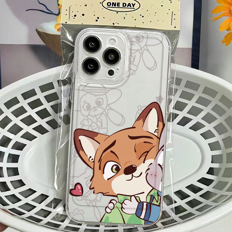Ốp điện thoại trong suốt Fox Ốp điện thoại di động iPhone 7/8/plus/x/xs/11/12/13/14/15/16/17/pro/plus/promax