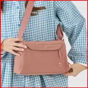 GC2 Phong Cách Hàn Quốc Retro Túi Đeo Vai Đơn Phong Cách Nhẹ Túi Nylon Thường Ngày Màu Trơn CG2